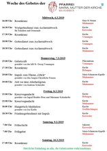 Veranstaltungen zur Woche des Gebetes
