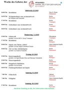 Veranstaltungen zur Woche des Gebetes