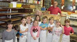 Die Vorschulkinder in der Backstube